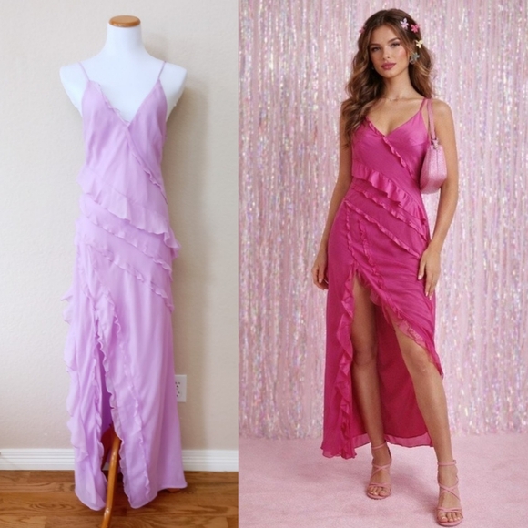 Abercrombie & Fitch Dresses & Skirts - NWT Abercrombie & Fitch lavender ruffle slit front maxi dress